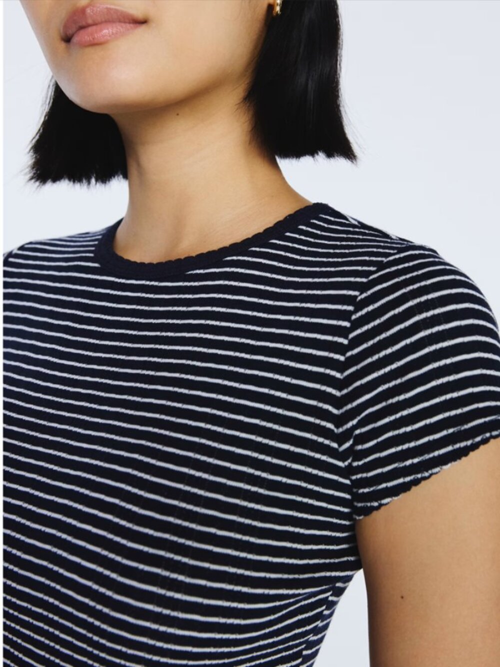 Free Assembly Women's Pointelle Mini Tee, size small (4-6) - Picture 2 of 2